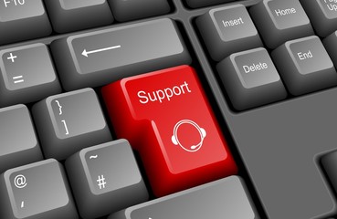 Canvas Print - SUPPORT Key on Keyboard (service helpdesk tech call us)