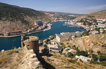 Wall Mural - Bird-eye view of Balaklava bay, Crimea, Ukraine