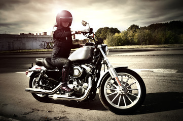 Wall Mural - Biker girl