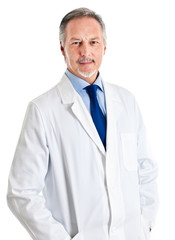 Doctor portrait isolated on white