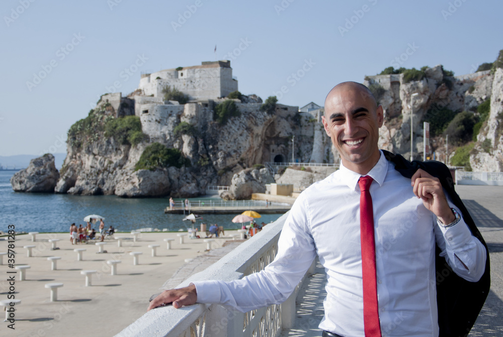 Business Man at the beach