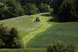 Tractor harvesting hay