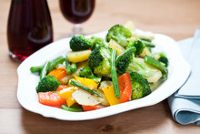 Stir-fried  Vegetables On A Plate