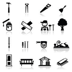 Icons set carpentry