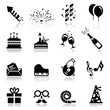 Icons set Birthday and celebration