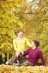 Wall Mural - In autumn park