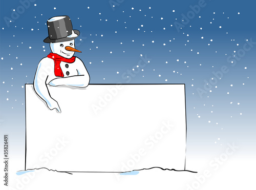 Schneemann mit Schild kaufen Sie diese und