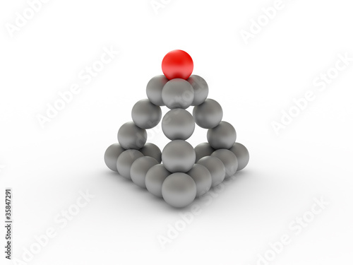 Pyramid with red ball
