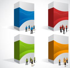 Wall Mural - Colorful boxes with business people