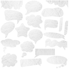Aufkleber - Collection of Paper speech bubbles. With Save path on paper