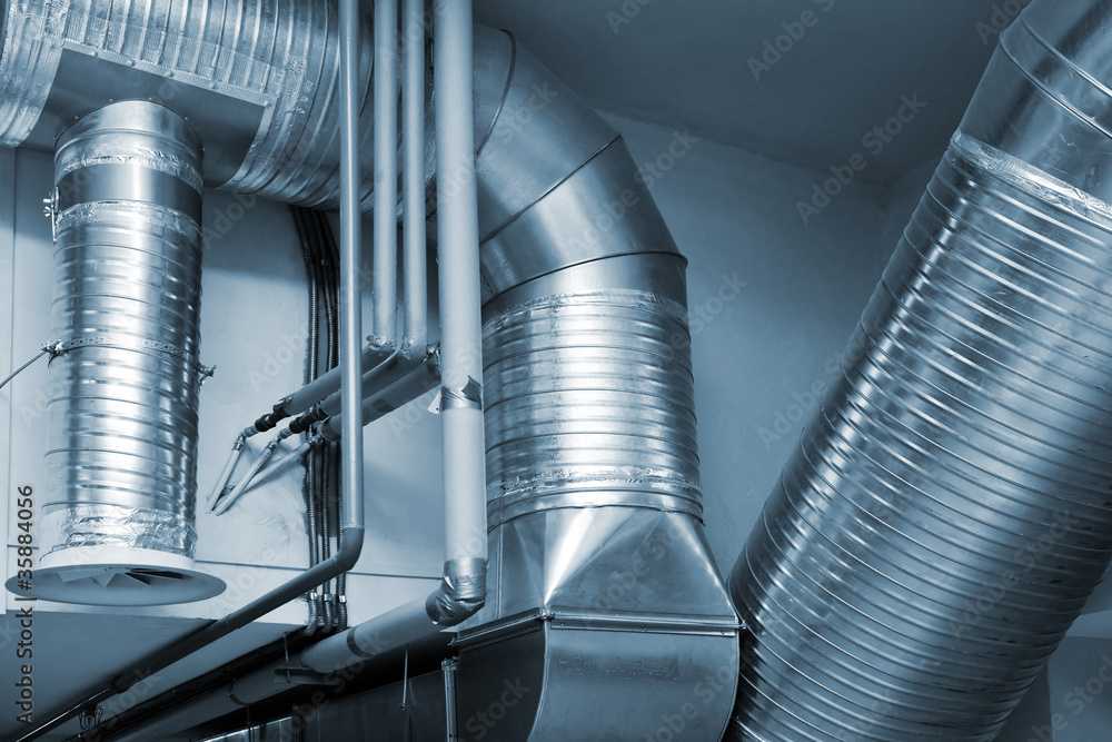 System of ventilating pipes - obrazy, fototapety, plakaty 