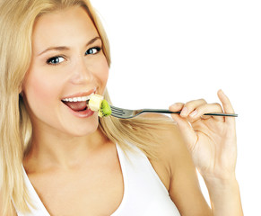 Poster - Pretty girl eating fruits