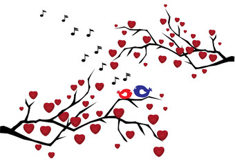 Sticker - vector love birds