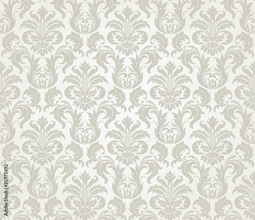 Naklejka dekoracyjna Vector seamless floral damask pattern