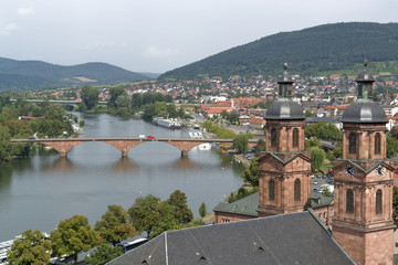 Poster - Miltenberg aerial view in sunny ambiance