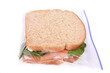 Sandwich in zipped plastic lunch bag