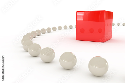 Out of crowd illustration