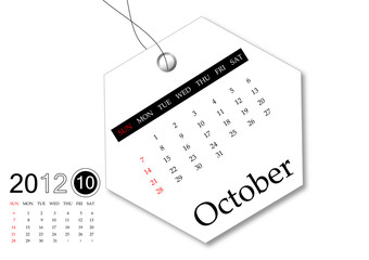 Wall Mural - October of 2012 calendar