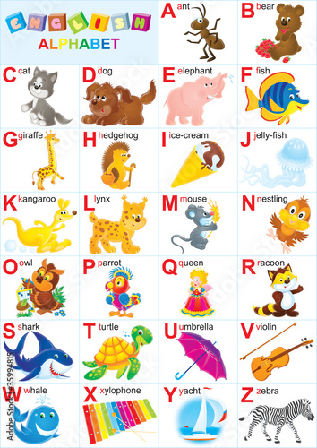 Naklejka dekoracyjna English alphabet for children