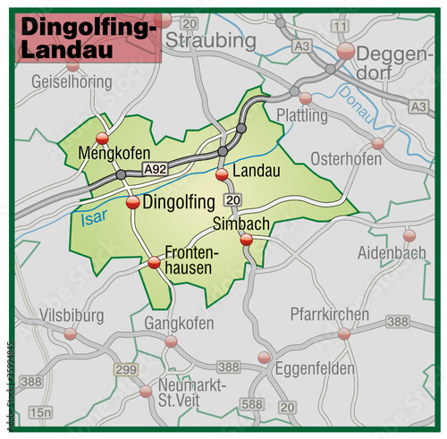 Landkreis Dingolfing Landau in SVG V6 Adobe Stock
