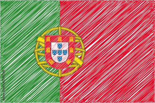 Naklejka samoprzylepna Flaga Portugalii, ilustracji wektorowych