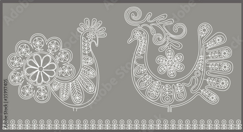 Naklejka dekoracyjna lace birds card 2