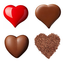 Chocolate Heart Love Dessert Pieces Sweet Food