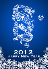 Sticker - 2012 Chinese Year of the Dragon Snowflakes