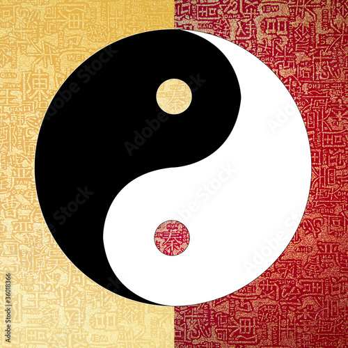 Board z aluminiowym obramowaniem Symbol yin-yang