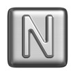 canvas print picture - Metal alphabet in the form of a stamp. Capital letter N