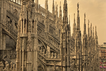 Fototapete - Milan - Duomo from roof