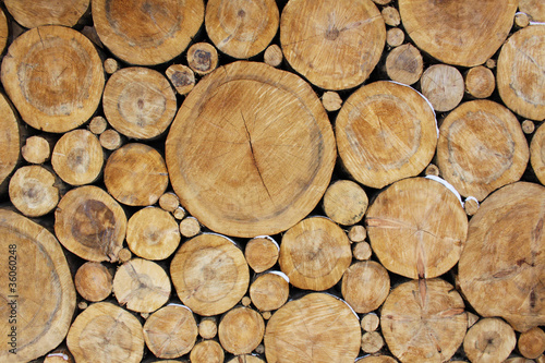 Plakat na zamówienie Stacked Logs, natural background image