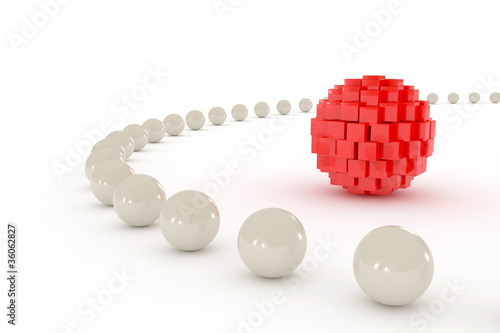 Out of crowd illustration