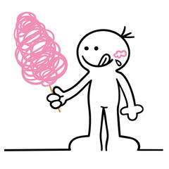 Sticker - figur mit zuckerwatte