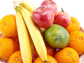 Poster - fresh fruits on a round tray