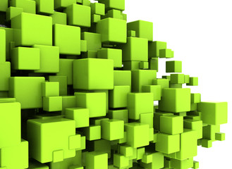 Sticker - Green cubes abstract network