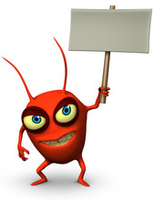 Red Germ  Holding Placard