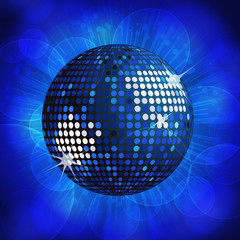 Wall Mural - disco ball background blue