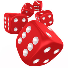 Dices in mid air