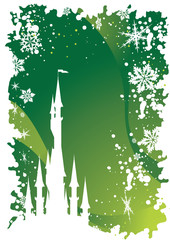 Fototapete - winter border with castle