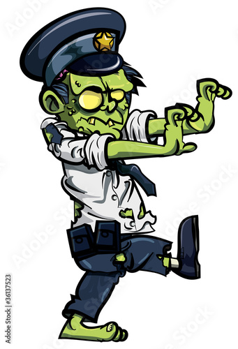 Fotoboard na płycie Kreskówka policjant zombie
