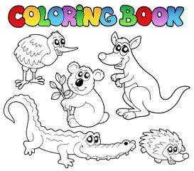 Canvas Print - Coloring book Australian animals 1