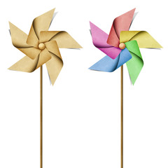 Wall Mural - windmill recycled papercraft background