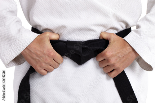 Naklejka samoprzylepna Taekwondo, czarny dobry, biały
