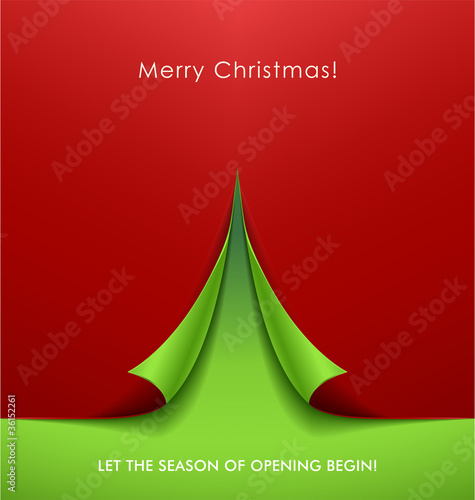 Fotografía Creative Christmas tree formed from curled corner paper.