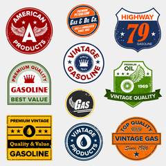 Wall Mural - vintage retro gas signs