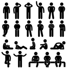 Man Basic Posture People Icon Sign Symbol Pictogram