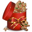 Natale Scatola Biscotti Regalo-Gingerbread Cookies Gift-Vector