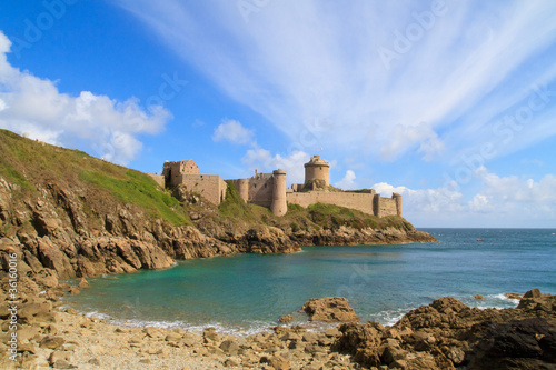 Obraz na płótnie canvas czteroczęściowy "tetraptyk" Fort La Latte - Chateau de la Roche Goyon, Brittany, Francja