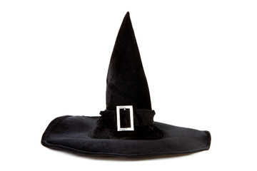 Black fabric witch hat for Halloween